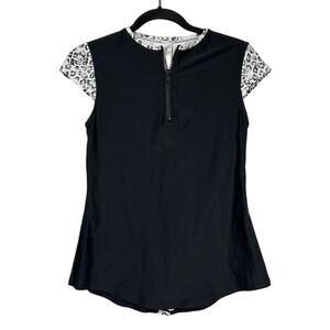 Affriel & Tabbris Rash Guard Swim Top Short Sleeve Animal Print UPF 50+ Sz 10